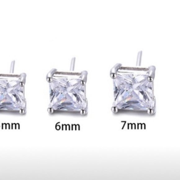 In 2n Xmas Eve! Sterling 4mm 4 Prong W Sapp Studs - Picture 3 of 4